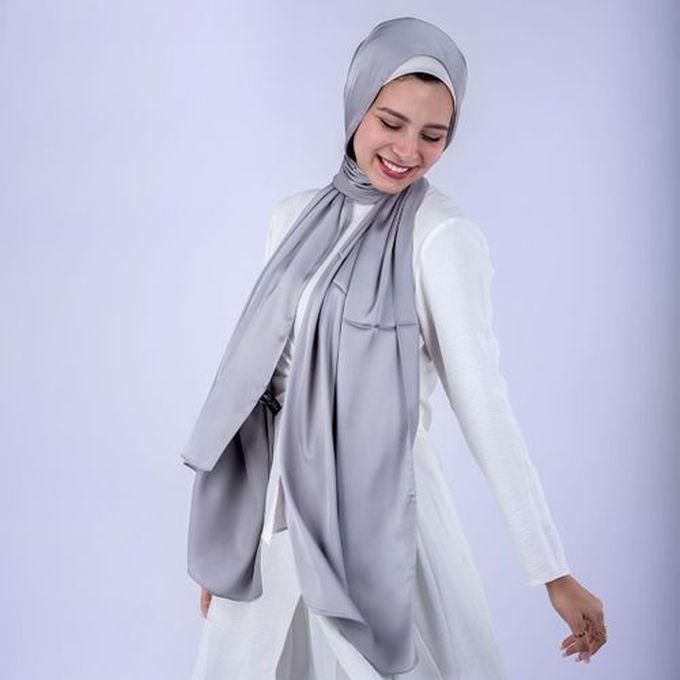 Solid Hijab Scarf - Grey