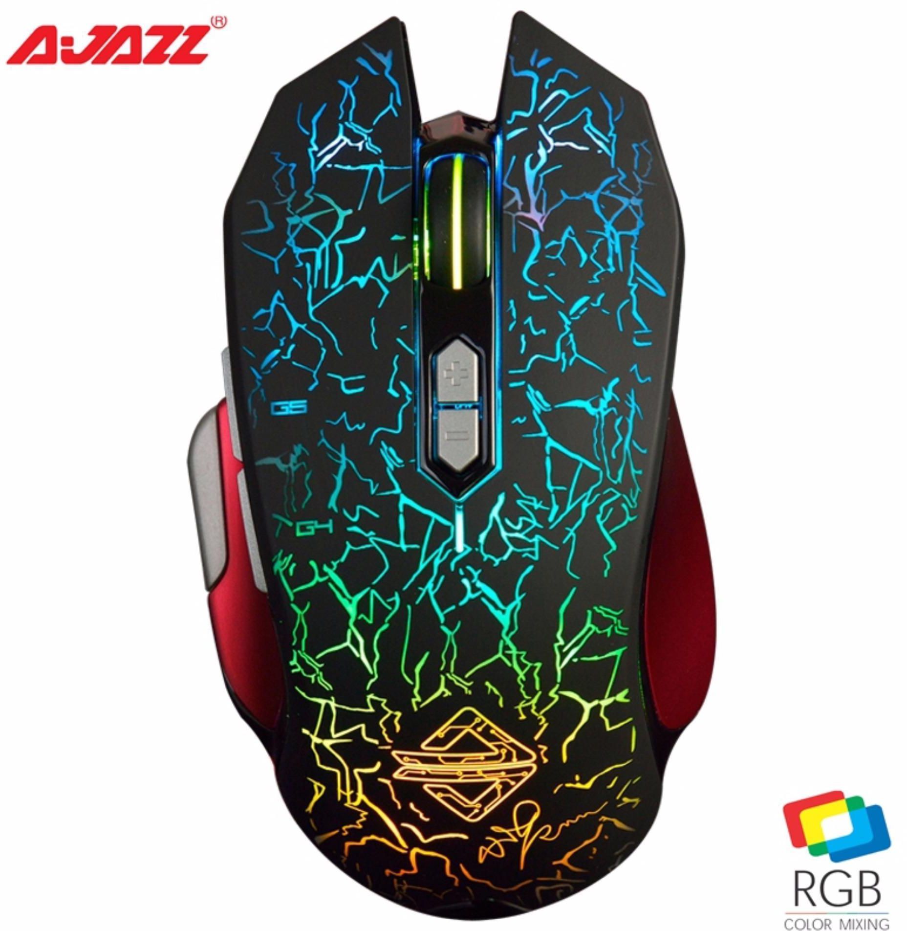 Ajazz Gt Aj380 Xc Rgb Gaming Wired Mouse Crack Design Xiaocang 9 Button (Black/Red)