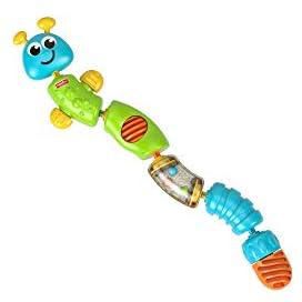 Fisher-Price Snap-Lock Caterpillar, Baby Activity and Sensory Toy, Rattle and Teether, Grasping, Pulling, Snapping, 6 Months Plus