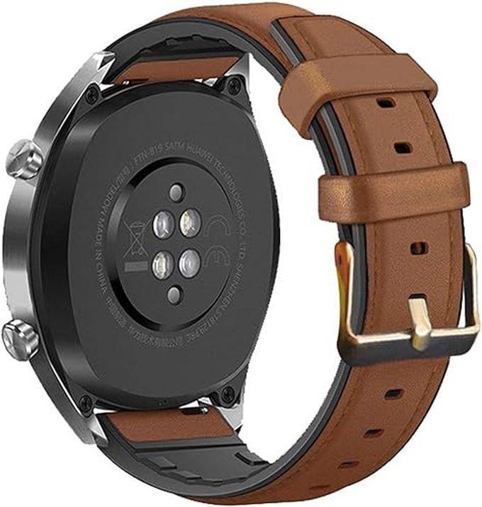 CGGA 22mm 20mm Leather Silicon Strap For Huawei Watch GT2e / GT2 46MM Honor Magic 2 Smart Band Bracelet Stainless Straps For GT 2e,
