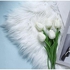 زهور التيوليب صناعية للديكور بمظهر طبيعي من اللاتكس من اناو، لاتكس حقيقي لديكور باقات الزفاف، والمنزل، والحفلات، والمكتب، لتنسيق الزهور بنفسك، بلون ابيض، 12 زهرة