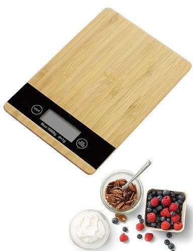 Kitchen Scale 2 in 1 Wooden Cutting Board Multifunction Digital Kitchen Food Scale with Large LCD Display for Kitchen Cooking 5kg/1g