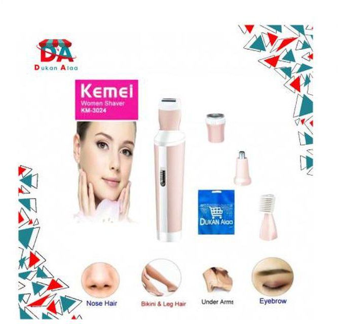 Kemei KM-3024 4-IN-1 Rechargeable Trimmer Set+Gift Bag From Dukan Alaa