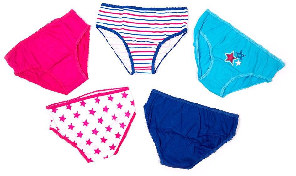 Basicxx Pack Of 5 Panties for Toddler Girl 7-8 Years Multicolour