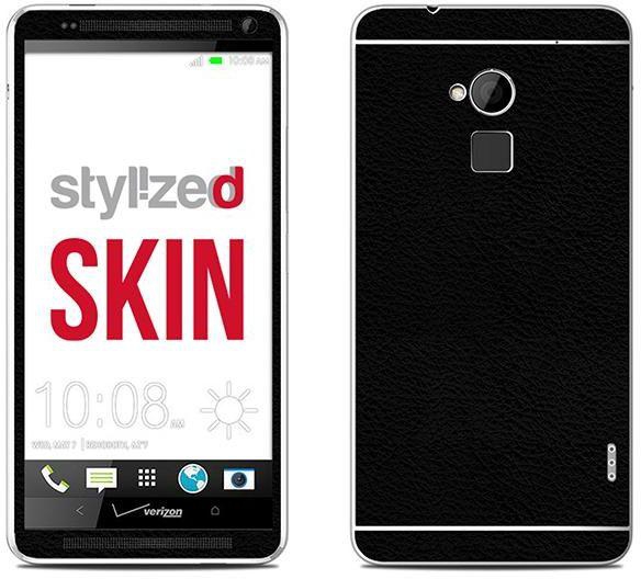 Stylizedd Premium Vinyl Skin Decal Body Wrap for HTC One Max - Fine Grain Leather Black