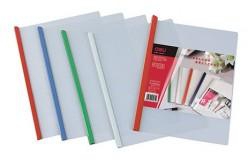 Deli E5531 Sliding Bar Report Covers, A4 Clear/Assorted, Pack Of 5