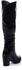 Dejavu Knee-High Zipper Closure Pointed Toecap Leather Black Heeled Boots