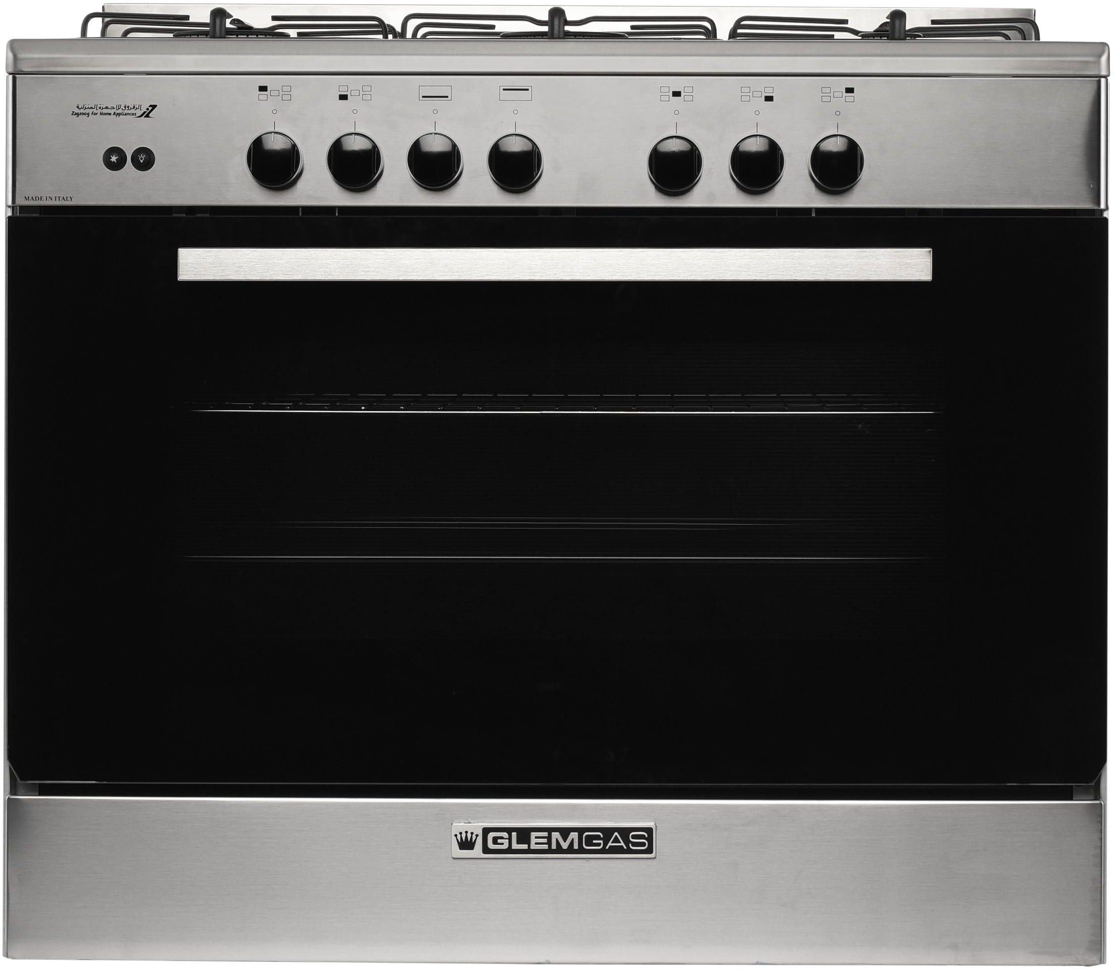 Glem Gas Cooker Size 90X60, 5 GB, Stainless Steel