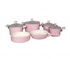 Netlon Turkish Ceramic Cookware Set - 10 Pcs - Light Pink