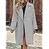 HEMTIK Jackets for Women - Houndstooth Lapel Collar Double Button Overcoat