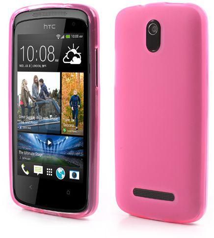 Matte Protector TPU Jelly Cover Case & Screen Guard for HTC Desire 500 506E [Pink]