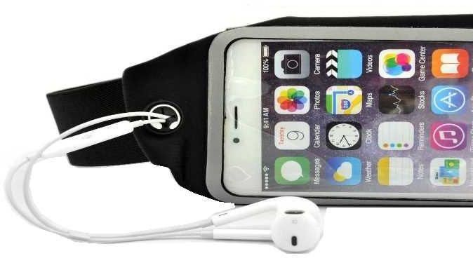 Sports Running Gym Waist Belt Bag Case Cover for iphone6 Plus  [Black Color]