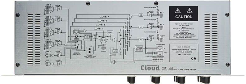 Cloud
                                Z4MK4EK 6 Music inputs 2 mic inputs + paging mic, 4 x facility inputs, 4 output zones