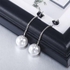 Fashion White Pearl Earrings Gold Plate Earrings For Women - White + Gold