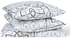 Duvet Cover With Pillow Cover 50X75 Cm, Comforter 160X200 Cm, - For Queen Size Mattress - White/Grey 100% Cotton Percale - 180 Thread Count