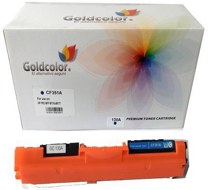 Goldcolor 130a Cyan Toner Cartridge (cf351a) For Hp Replacement