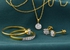 Vera Perla 18k Solid Gold Diamond Solitaire Jewelry Set, 4 Pieces