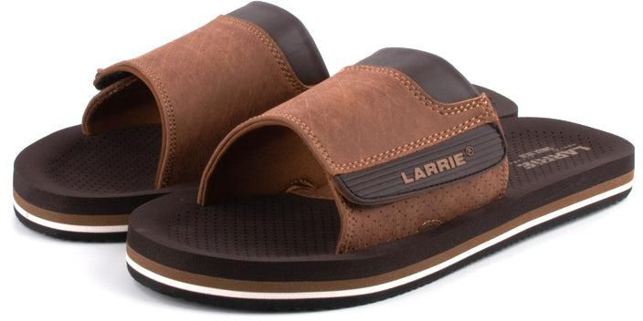 LARRIE Men Slip On Sandals - 5 Sizes (Brown)