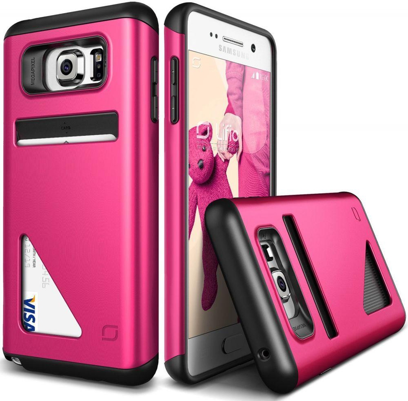 Galaxy Note 5 Case, Lific [Mighty Card Defense][Hot Pink] .