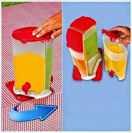 Drink Dispenser, 3 plastic compartments with a separated faucet, 360 degrees rotatable