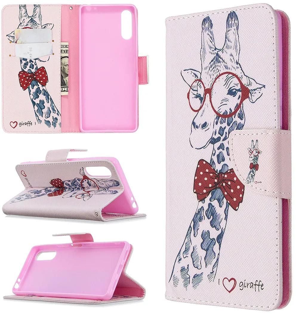 Sony Xperia L4 Case, Flip PU Leather Wallet Phone Bag Cover for Sony Xperia L4 - Giraffe