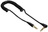 Hama 122326 Flexi-Slim 3.5 mm Jack Plug to 90 Degree Plug Coiled Cord, 1.5 m Length, Black