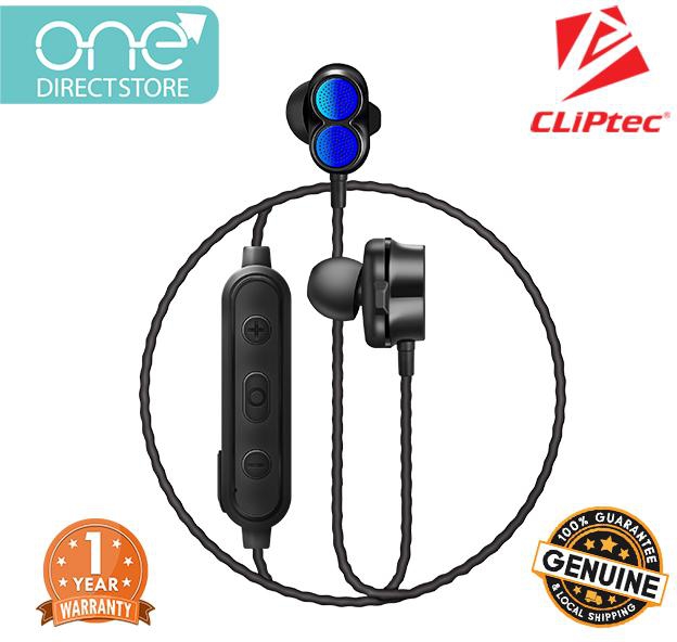 CLiPtec AIR-2SONIC 5.0 Dual Dynamic Drivers Bluetooth Stereo Earphone BBE104 (Blue - Red)