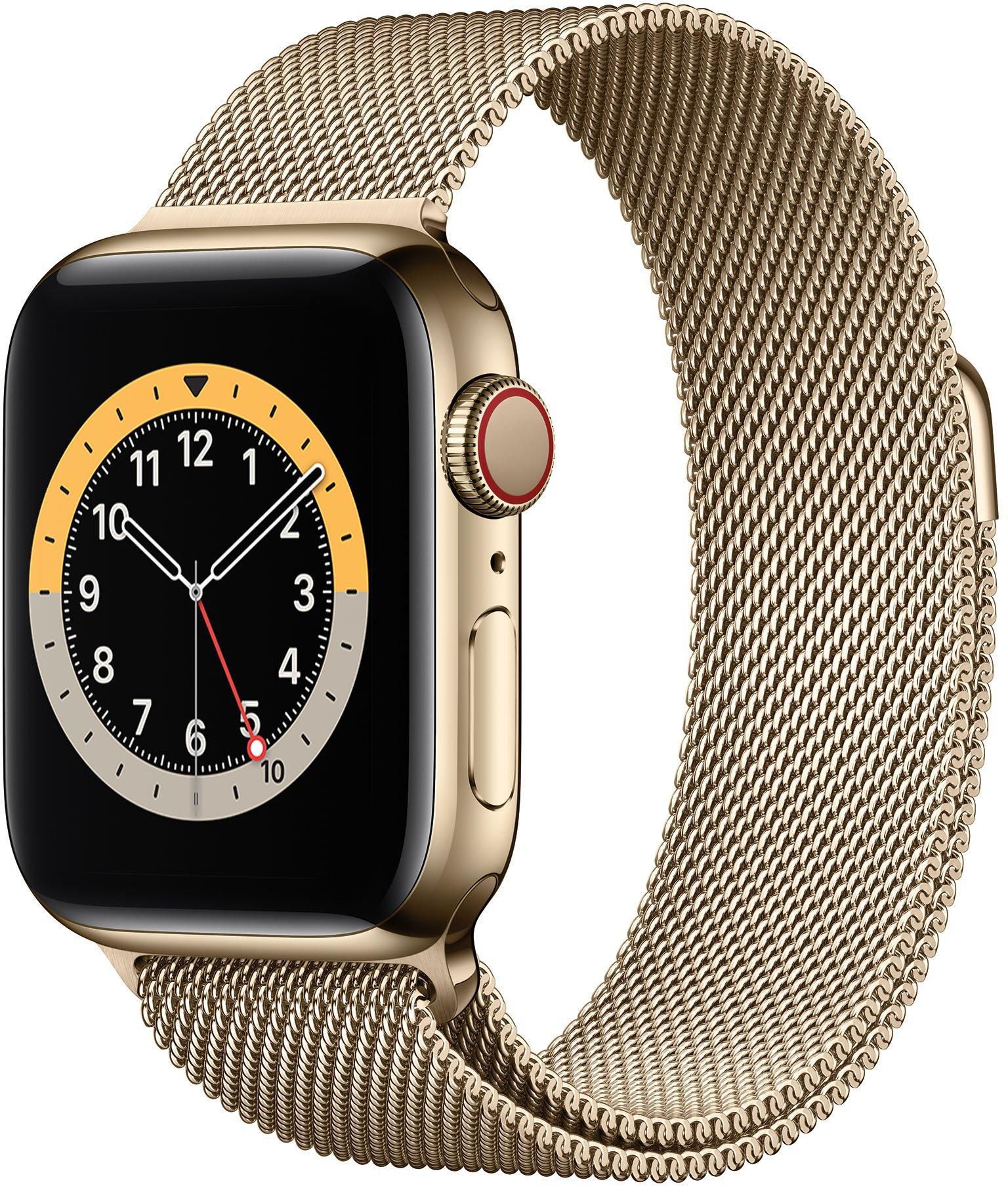 Apple Watch Series 6 GPS + Cellular, 40MM Gold Stainless Steel Case with Gold Milanese Loop