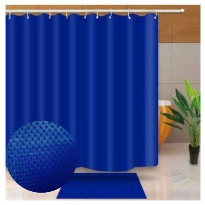 Antifungal Cotton Shower Curtain (Blue)