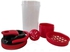 Sk 700ML Protein Powder Shaker Bottle With Handle, Mixer Ball & Twist-and-Lock Storage, Red