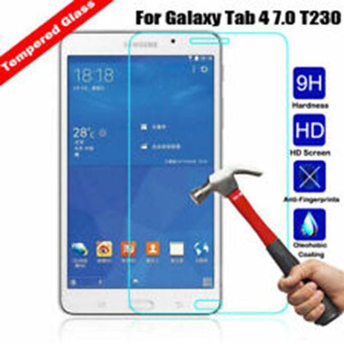 ( Samsung Galaxy Tab 4 7.0 & SM-T230 \ SM-T235 \ SM-T230NU ) واقي شاشة زجاج مقوى عالي الدقة لموبايل سامسونج تاب 4 7 انش - 0 - شفاف
