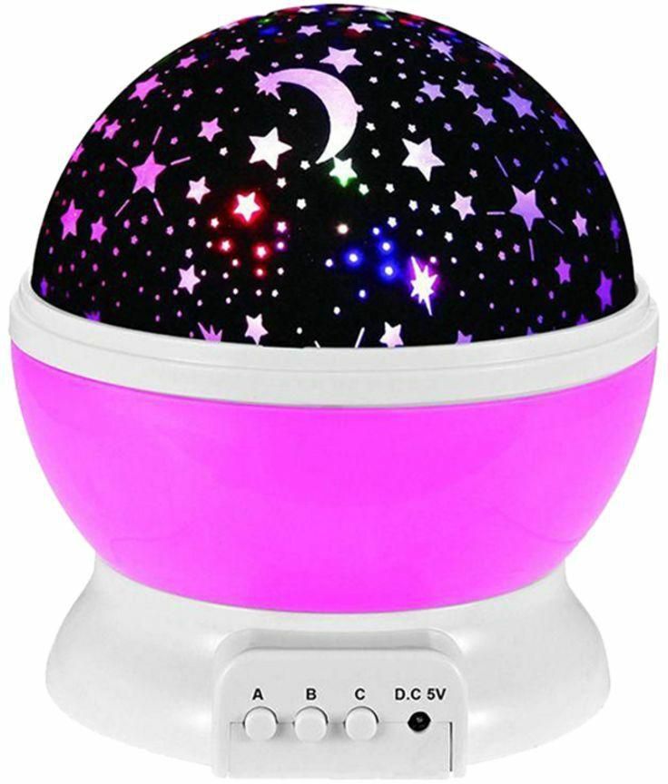 Generic - Star And Moon Rotating Projector Night Lamp Black/White/Purple 13X13X14.5Centimeter