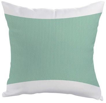 Motif Drawings Printed Cushion Cover Green/White 40x40centimeter
