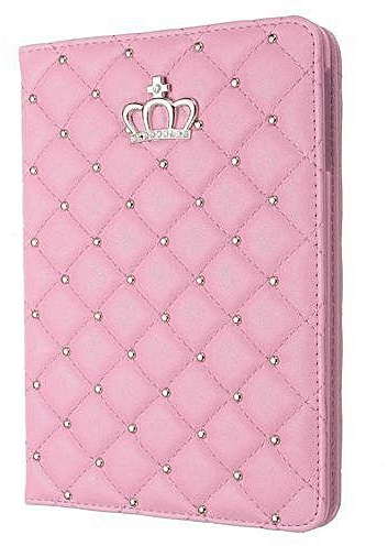 Universal Crown Rivet Leather Stand Cover For Apple Mini 1/2/3 (Pink)