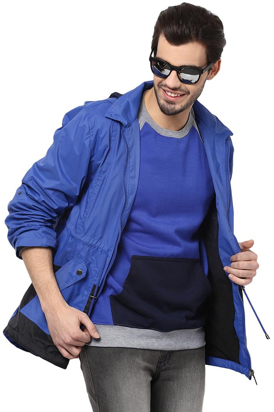 Yepme - Hecter Full Sleeves Hooded Jacket, Blue