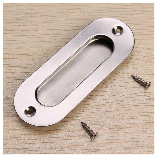Universal Stainless Steel Oval Recessed Flush Pull Drawer Cabinet Door Cupboard Handle