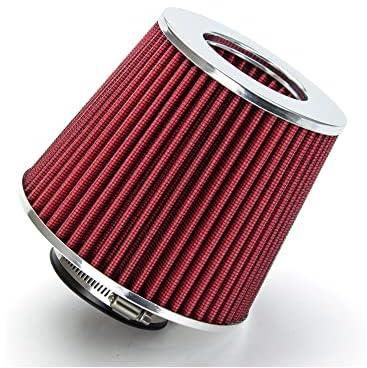 Rtunes Racing Red 3" 76 mm inlet cold air intake cone replacement performance washable clamp-on dry air filter