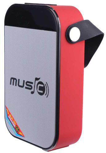Wster 1821 Portable Bluetooth Speaker, MP3 Player & Radio - RED