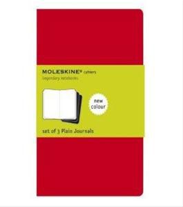 Large Plain Cahier Red Set of 3