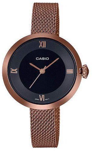 Casio Watch for Women Analog Stainless Steel Mesh Band Rose Gold LTP-E154MR-1ADF
