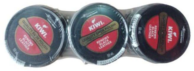 Kiwi 50ml Black Polish For Leather Shoe 3pcs
