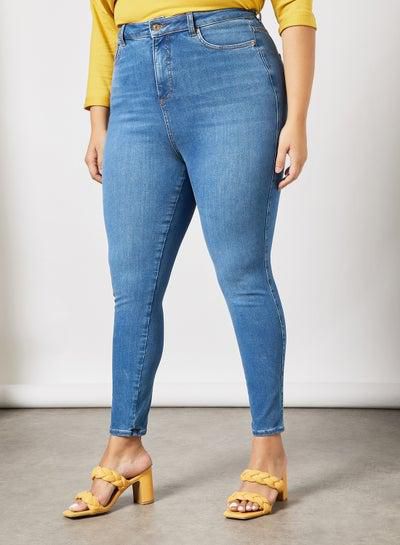 Plus Size Slim Fit Jeans Blue