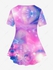 Plus Size Galaxy Glitter Flower Print T-shirt - 6x