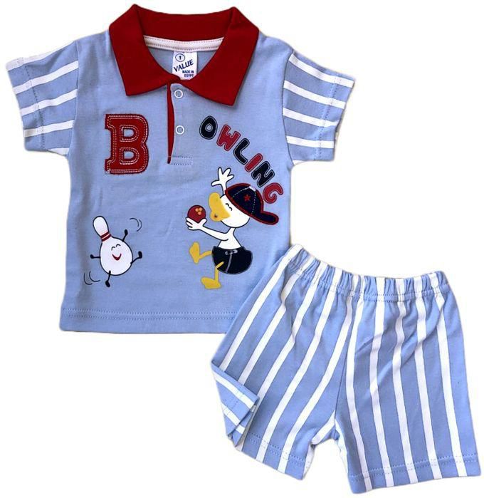 Value Baby Summer Pyjama Set For Boys - Sky Blue