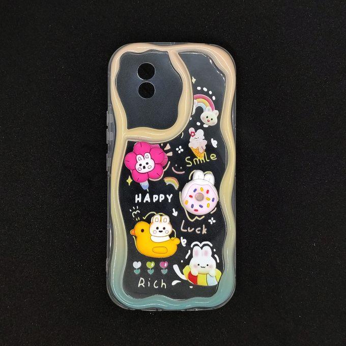 Transparent TPU Back Case With 3D Raised Toys For Vivo Y02 4G