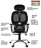 Chrome Base High Back Office Chair Adjustable Arms (Black)