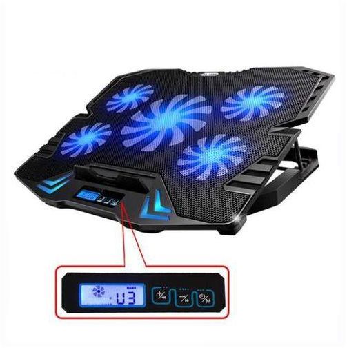 No Brand Cooling Pad For Laptop Notebook LED Touch Screen Speed Control Cooler For Notebook - Black