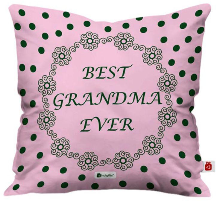 Printed Cushion Cover Pink/Green 45x45 centimeter