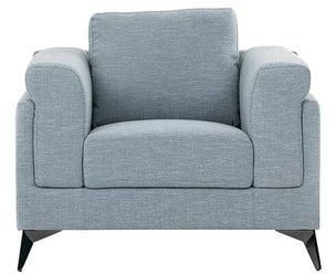Oliver 1 Seat Fabric Accent Chair Sofa Metal Legs One Seater Living Room Furniture Blue 98x85x80cm