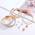 Fashion 6 Pairs/Set Jewelry Women's Hollow Hoop Pearl Earrings Gold